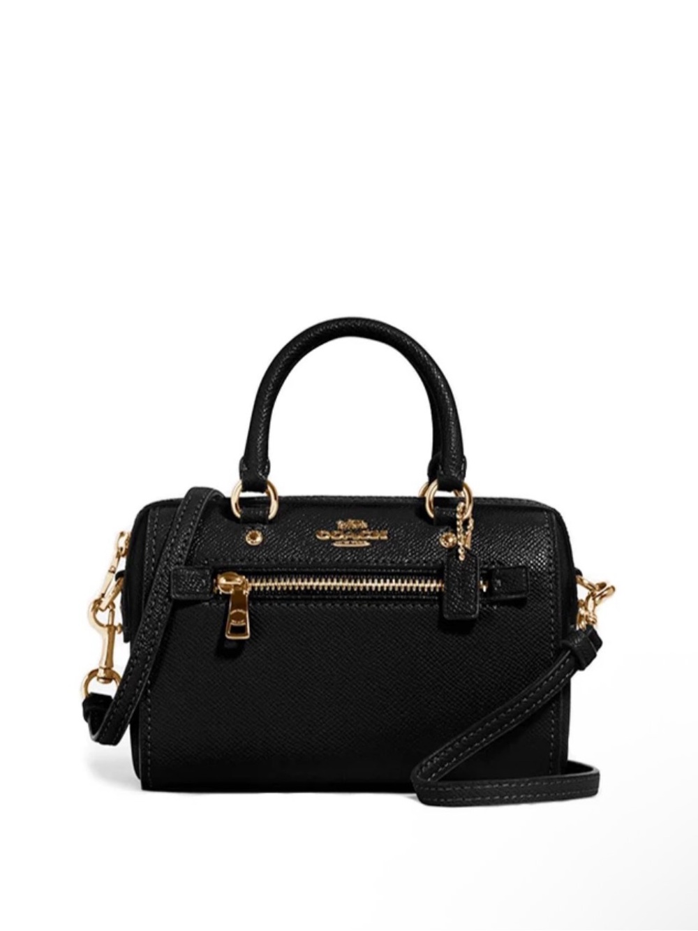NWOT Coach Crossgrain Micro Rowan Crossbody, Black/Gold